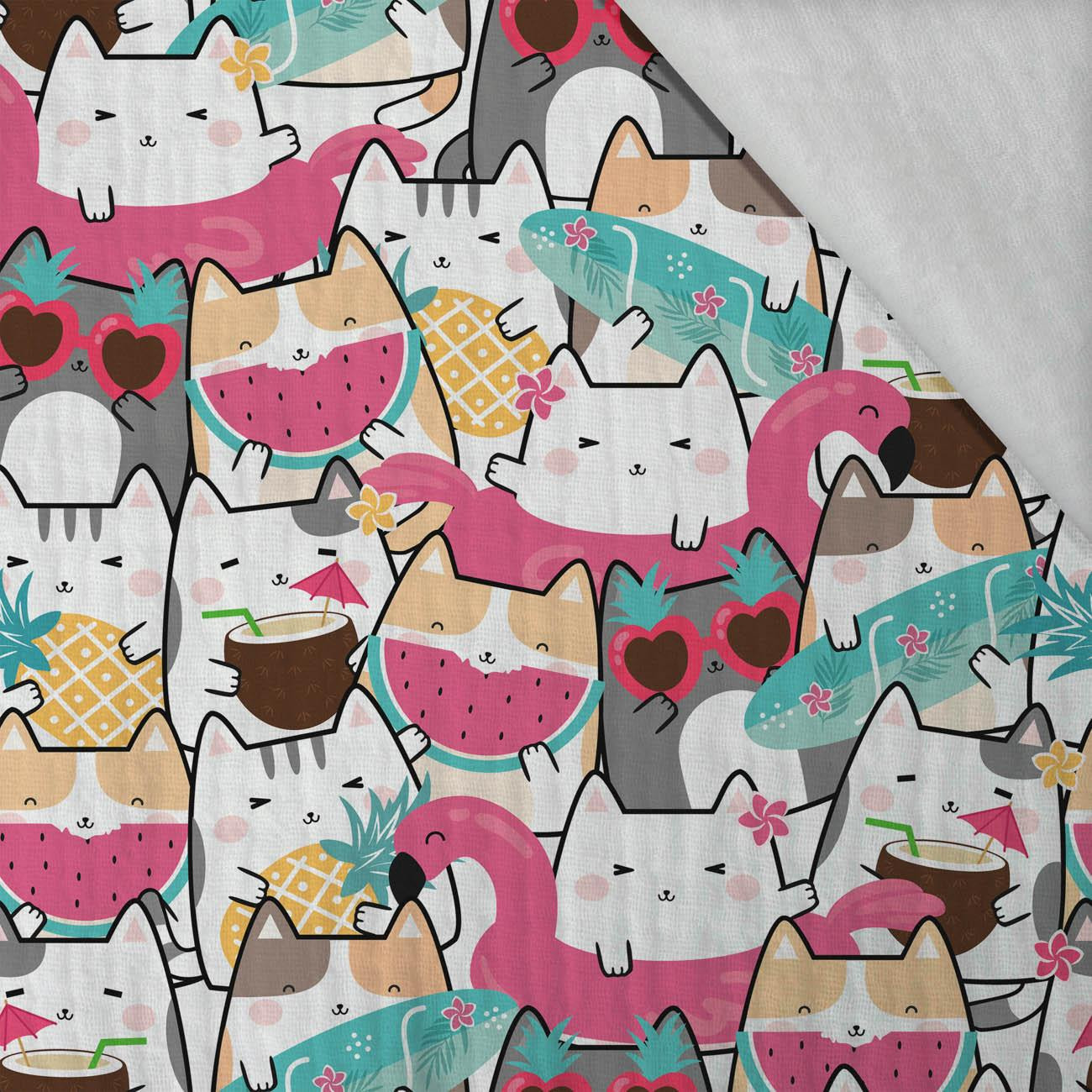 SUMMER CATS wz. 1 - Muślin bawełniany