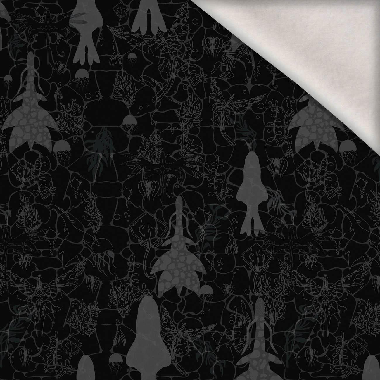 WODNY ŚWIAT / czarny - dzianina drapana z elastanem ITY WODNY ŚWIAT / czarny - dzianina drapana z elastanem ITY