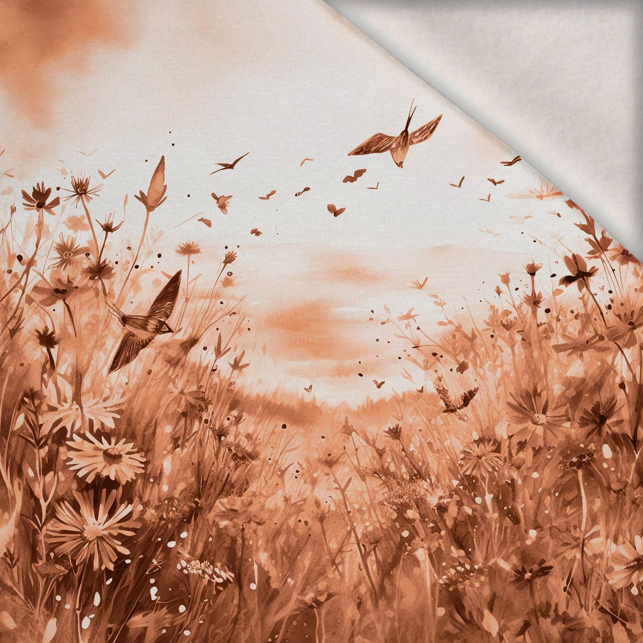MAGIC MEADOW WZ. 10 / peach fuzz - PANEL (60cm x 50cm) dzianina drapana z elastanem ITY MAGIC MEADOW WZ. 10 / peach fuzz - PANEL (60cm x 50cm) dzianina drapana z elastanem ITY