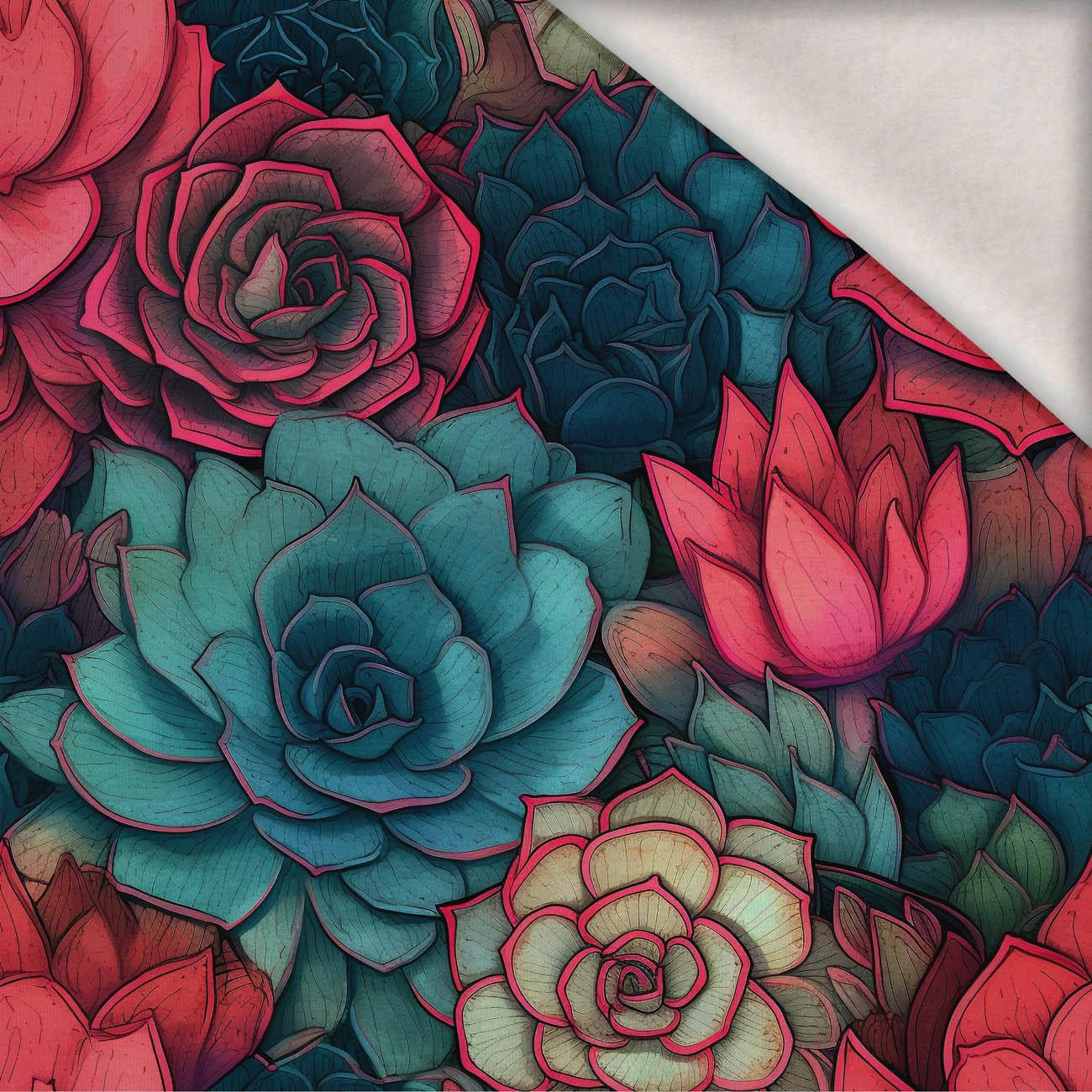 SUCCULENT PLANTS WZ. 6 - dzianina drapana z elastanem ITY