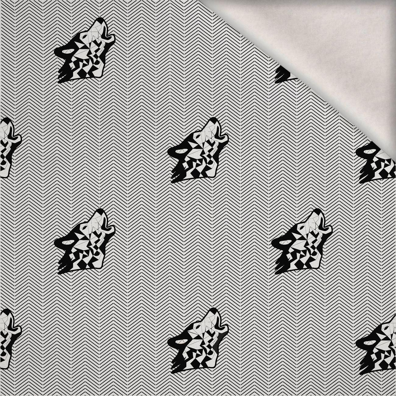 WOLF / NOCNY ZEW / biały - dzianina drapana z elastanem ITY