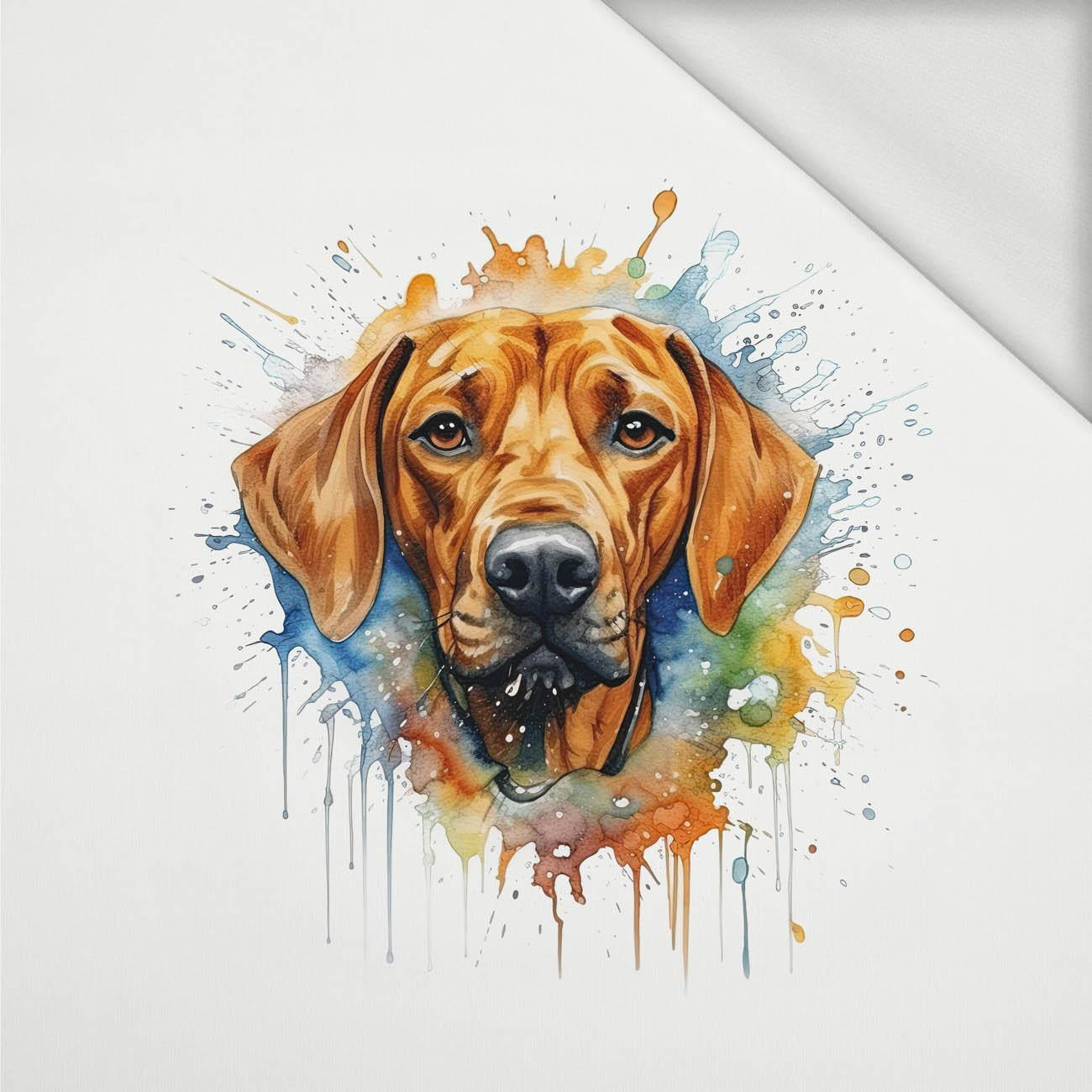 WATERCOLOR RIDGIE - panel (60cm x 50cm) dzianina pętelkowa