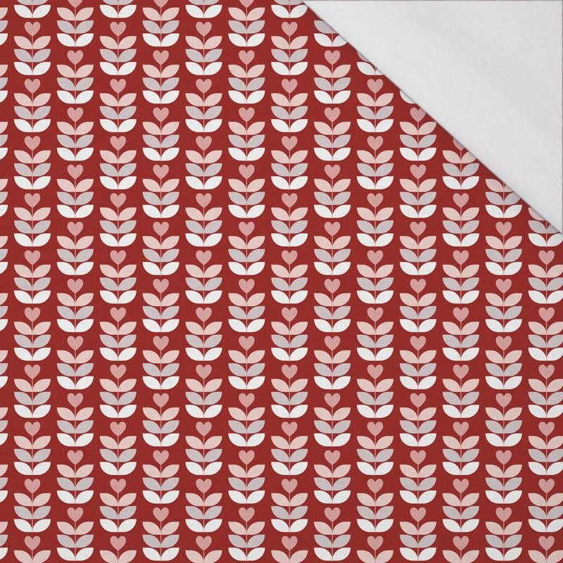MIŁOSNE TULIPANY / czerwony (WALENTYNKOWE SERCA) - single jersey z elastanem 