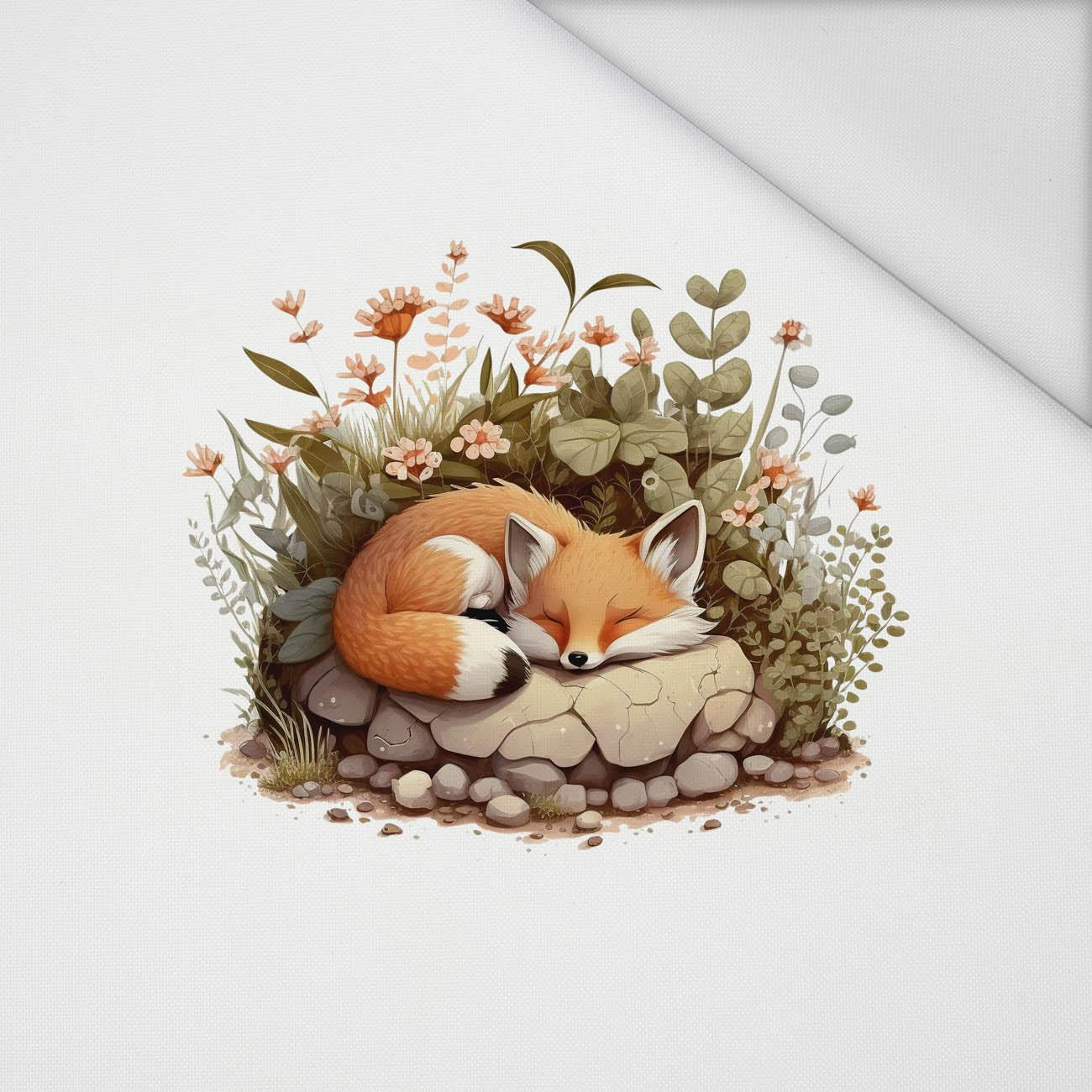SLEEPING FOX - PANEL (60cm x 50cm) tkanina wodoodporna