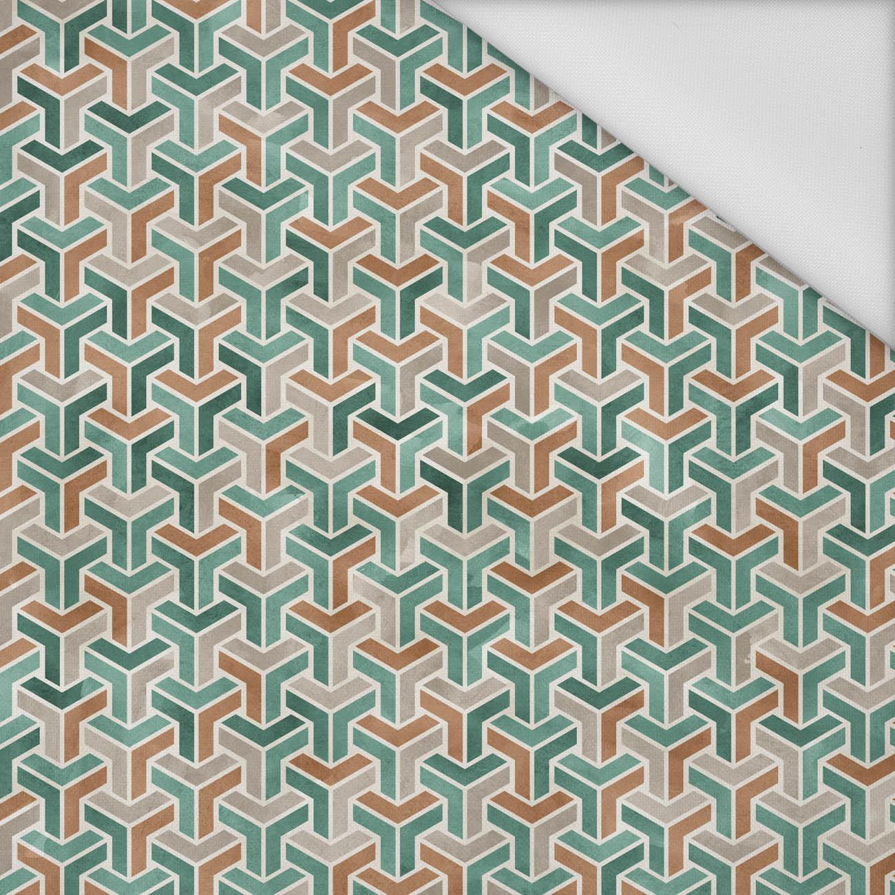 LEŚNY CUBE (PANTERY ŚNIEŻNE) - tkanina wodoodporna