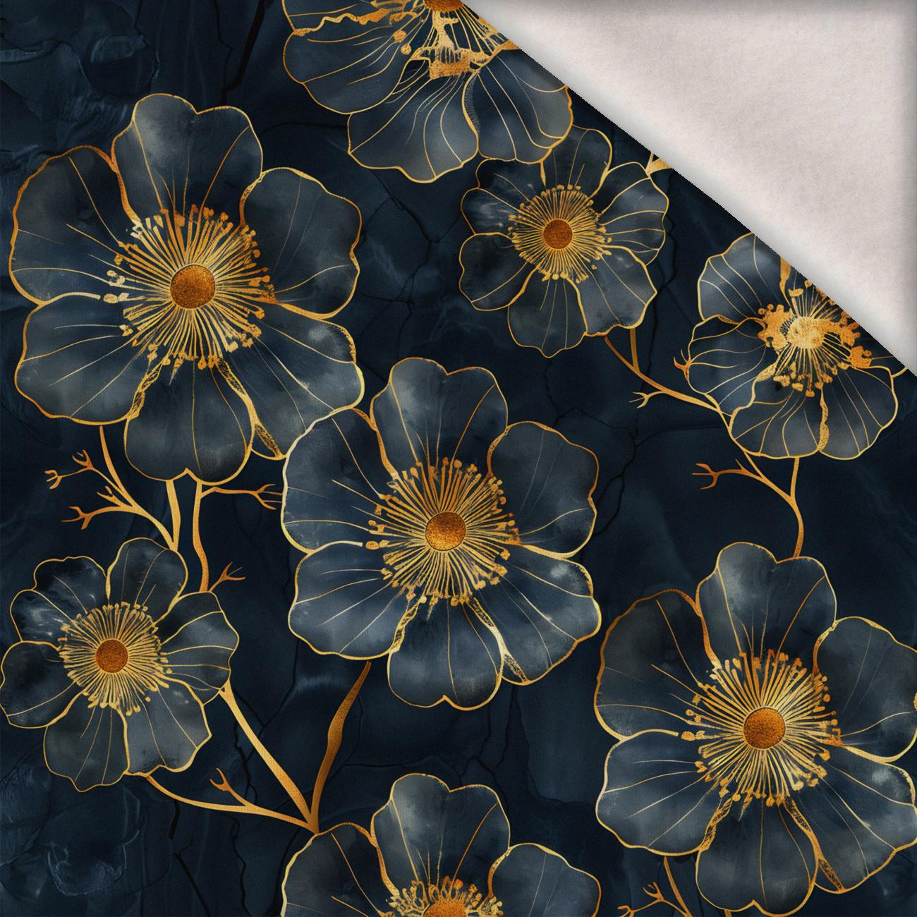 FLOWERS wz.20 - dzianina drapana z elastanem ITY