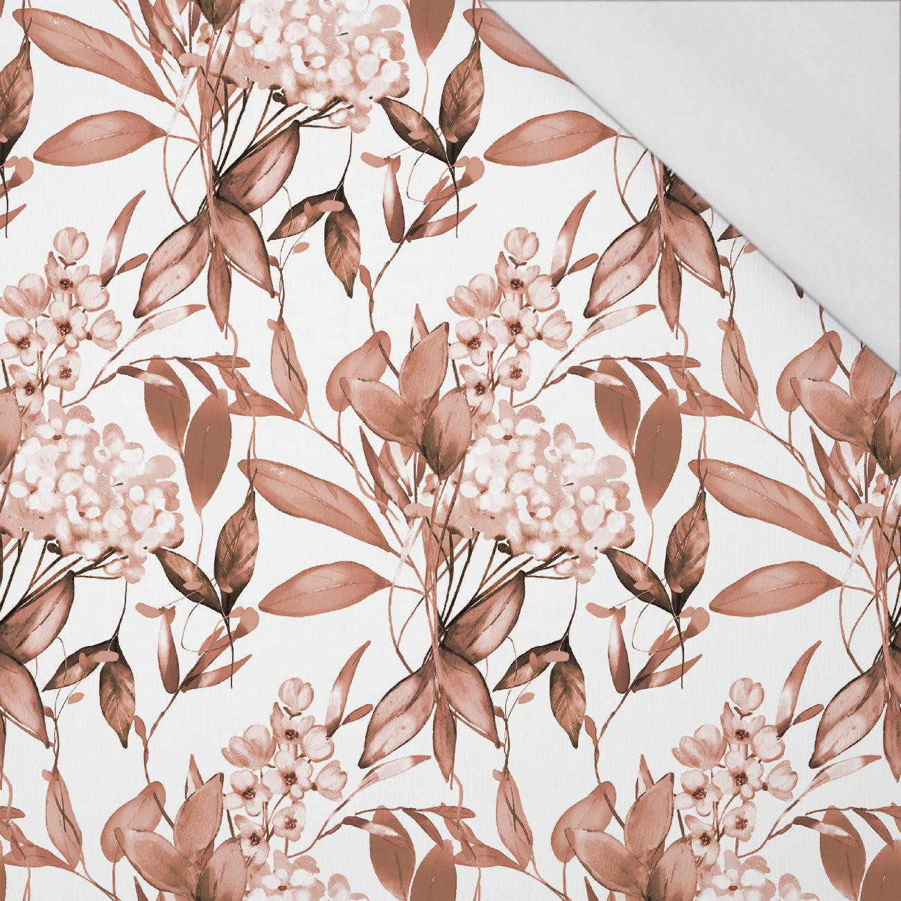 FLOWERS WZ.11/ Mocha Mousse  - single jersey 