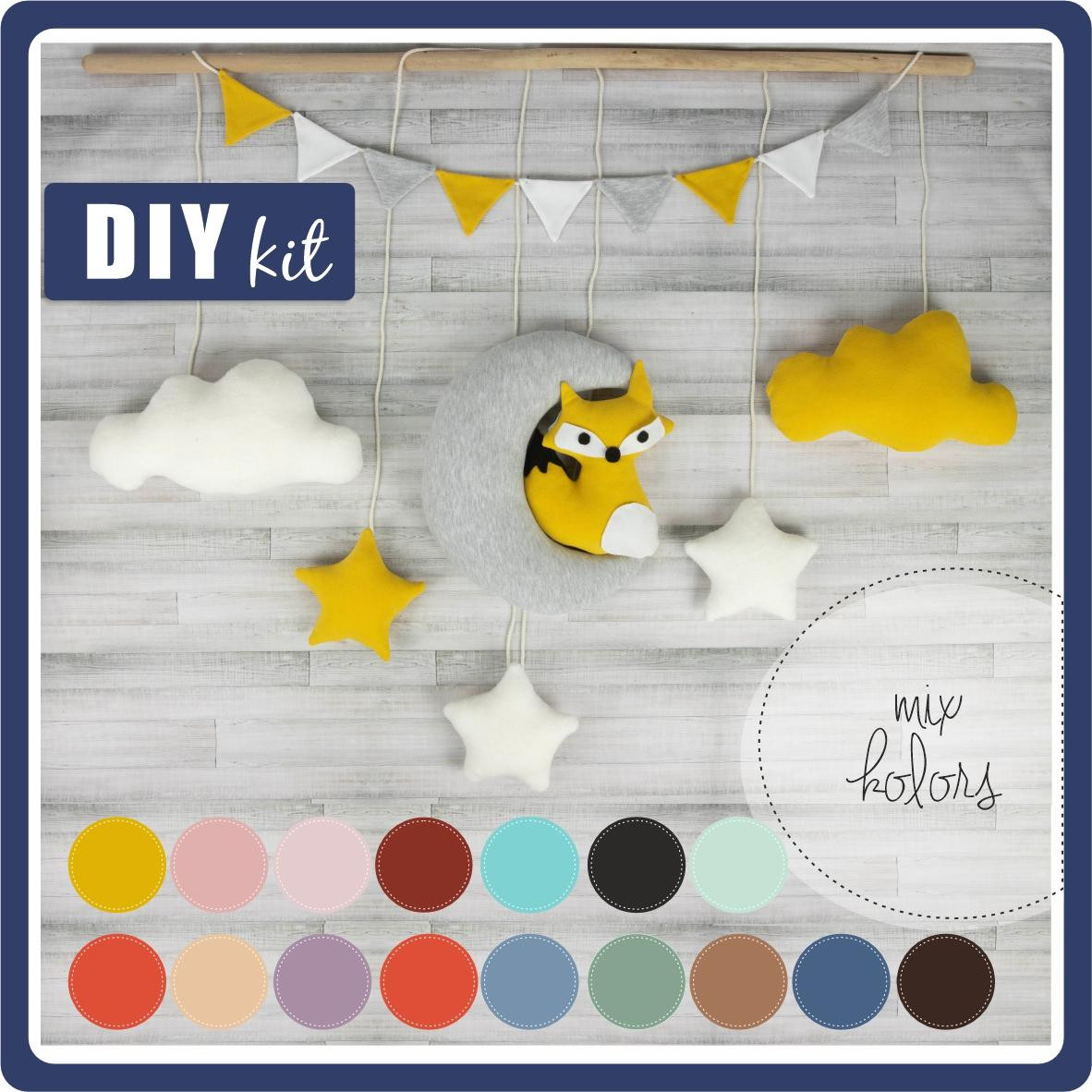 DIY KIT GIRLANDA - LISEK + wykrój papierowy 