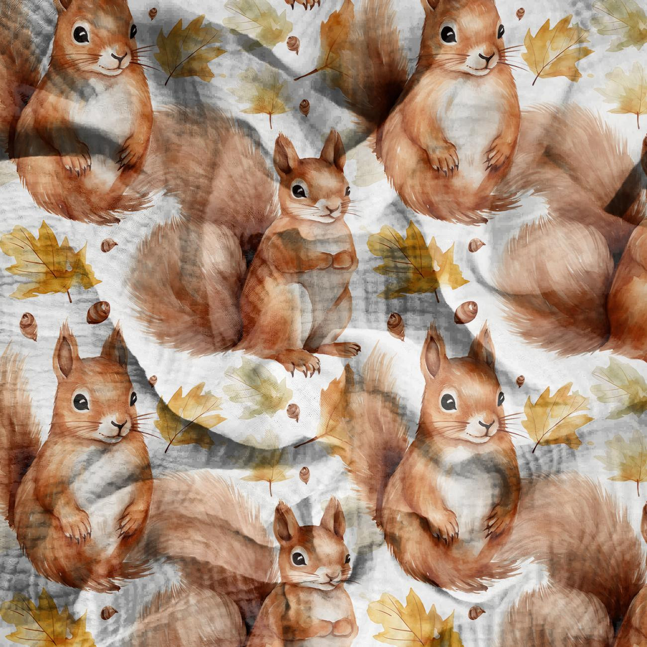 PASTEL SQUIRREL - Muślin bawełniany