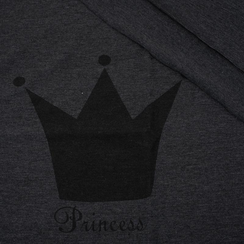 PRINCESS (grafit) "L" / grafit - panel single jersey TE210