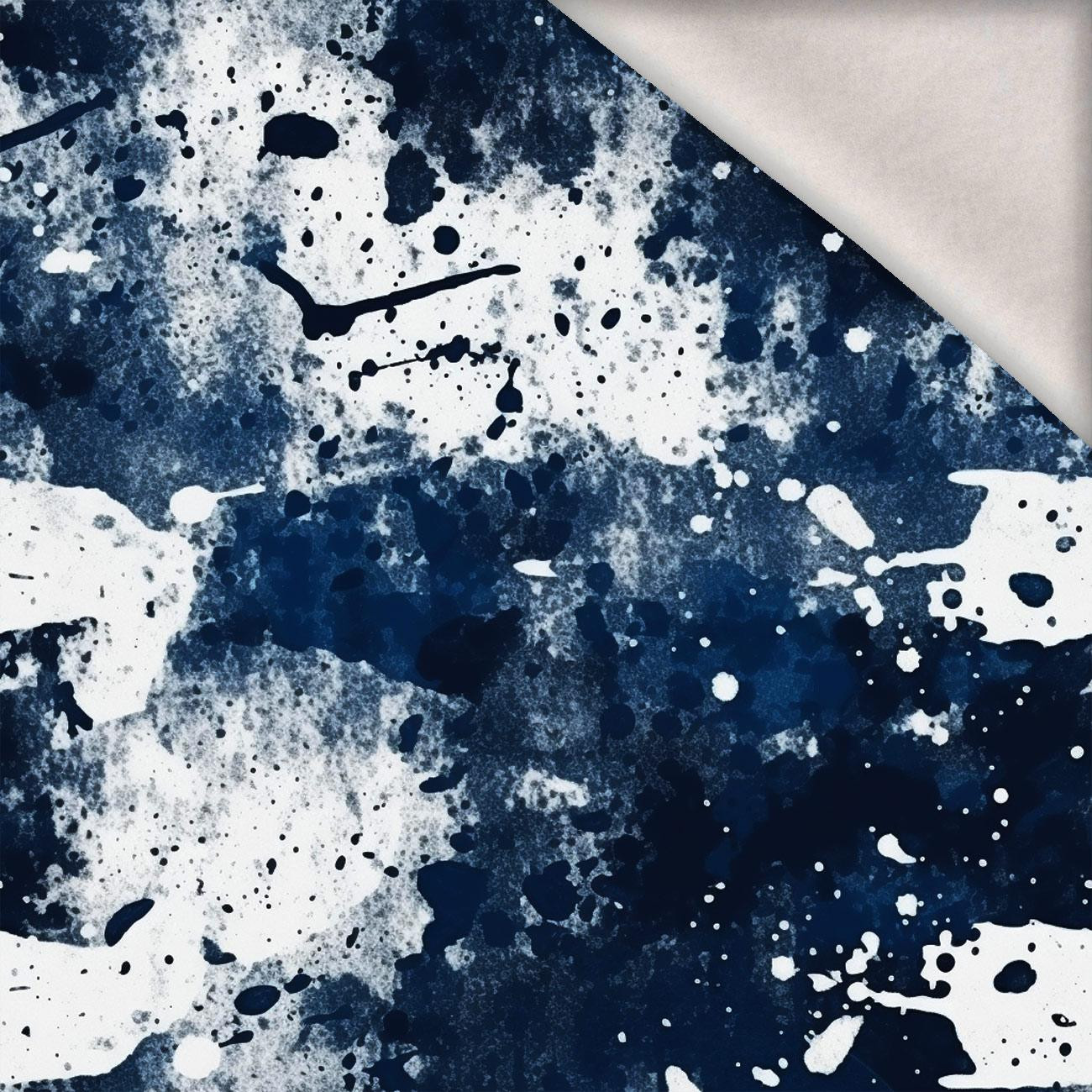 NAVY GRUNGE wz. 5 - dzianina drapana z elastanem ITY