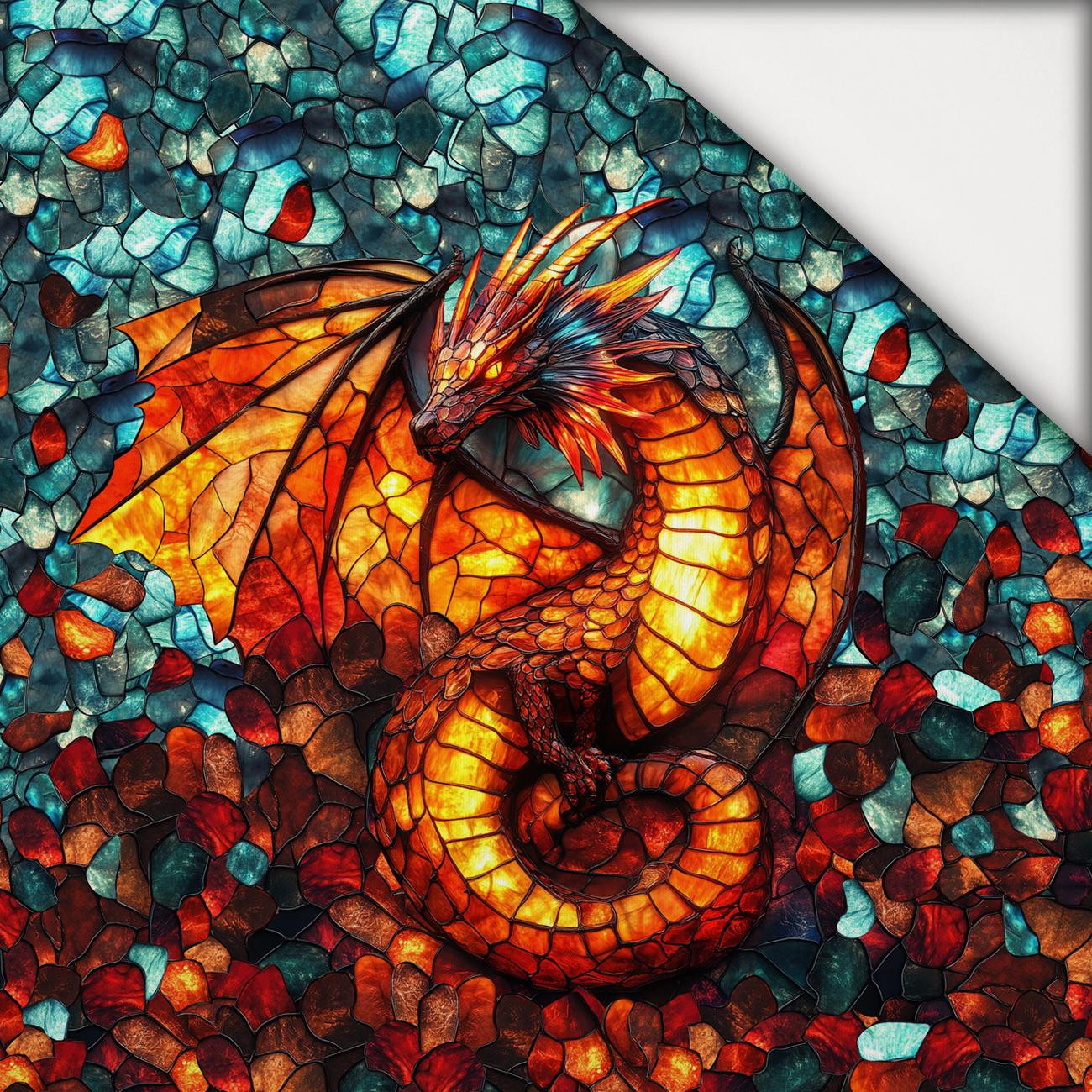 STAINED GLASS WZ.5 - PANEL (60cm x 50cm) lekka dzianina drapana