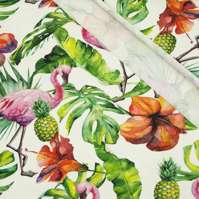 TROPIKALNA PRZYRODA - single jersey z elastanem TE210