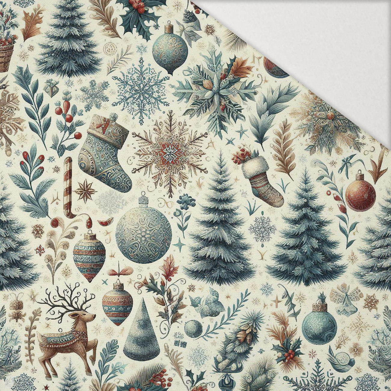 Vintage Christmas wz.26 - Hydrofobowa dzianina drapana Vintage Christmas wz.26 - Hydrofobowa dzianina drapana