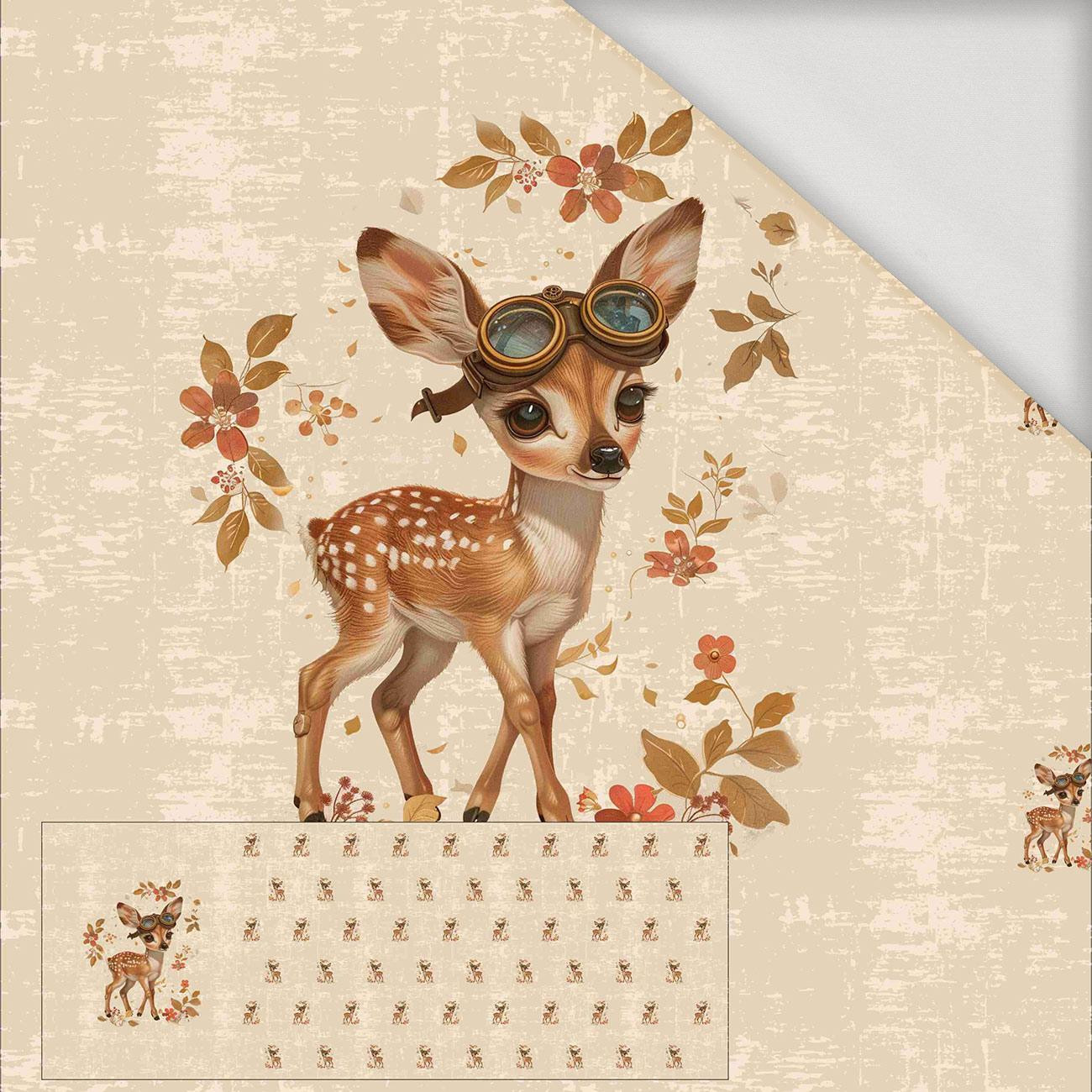 FAWN STEAMPUNK FOREST - PANEL PANORAMICZNY (60cm x 140 cm) jersey wiskozowy 