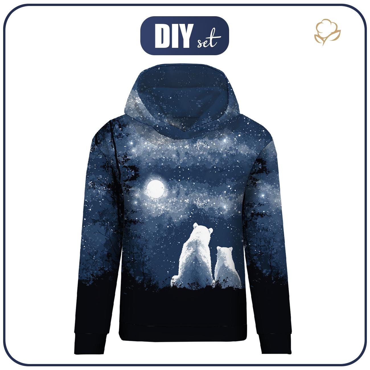BLUZA DAMSKA (POLA) CLASSIC Z KAPTUREM - WINTER BEARS WZ.1 - zestaw do uszycia
