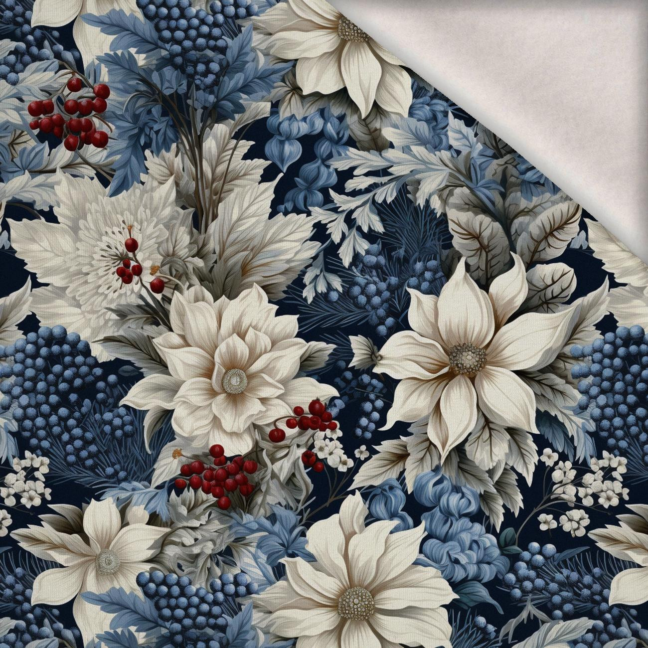 WINTER FLOWERS WZ.7 - dzianina drapana z elastanem ITY