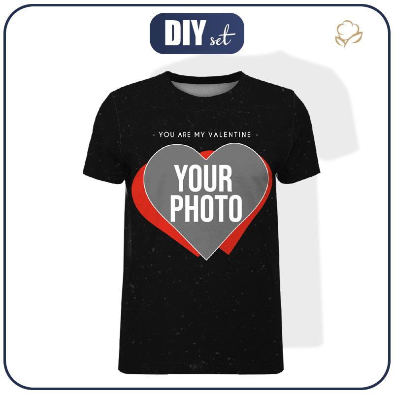 MĘSKI T-SHIRT - MY VALENTINE - Z WŁASNYM ZDJĘCIEM - ZESTAW DO USZYCIA