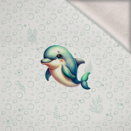 DOLPHIN (SEA ANIMALS WZ. 2) - PANEL (60cm x 50cm) dzianina drapana z elastanem ITY