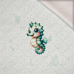 SEAHORSE (SEA ANIMALS WZ. 2) - PANEL (60cm x 50cm) dzianina drapana z elastanem ITY