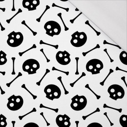 HALLOWEEN CZASZKI I KOŚCI / biały - single jersey z elastanem TE210