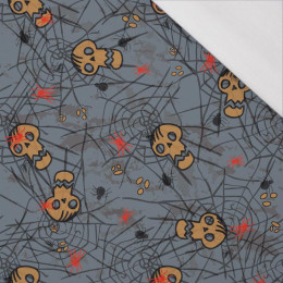 HALLOWEEN PAJĘCZYNA CZASZKI - single jersey z elastanem TE210