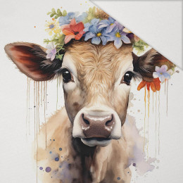 WATERCOLOR COW - PANEL (75cm x 80cm) Hydrofobowa dzianina drapana 