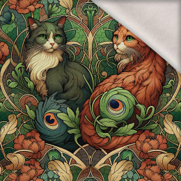 ART NOUVEAU CATS & FLOWERS WZ. 3 - dzianina drapana z elastanem ITY