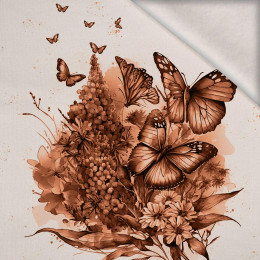 BEAUTIFUL BUTTERFLY WZ. 1 / peach fuzz - PANEL (75cm x 80cm) dzianina drapana z elastanem ITY