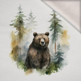 WATERCOLOR BEAR - PANEL (75cm x 80cm) dzianina drapana z elastanem ITY