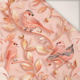 PINK BIRDS - PERKAL tkanina bawełniana