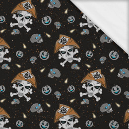 PIRATE SKULLS / BLACK (SCARY HALLOWEEN)- single jersey z elastanem ITY