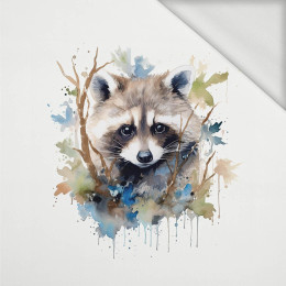 WATERCOLOR RACCOON WZ. 1 - panel (75cm x 80cm) dzianina pętelkowa