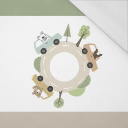 KOLOROWE AUTKA / rondo (MIEJSKIE MISIE) - PANEL PANORAMICZNY SINGLE JERSEY 