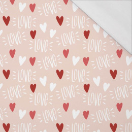 LOVE / SERDUSZKA CZERWONE (ZAKOCHANE PTAKI) - single jersey z elastanem 
