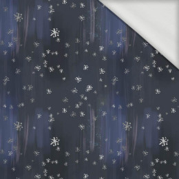 ŚNIEŻNE NIEBO / navy (ZACZAROWANA ZIMA) - dresówka pętelkowa