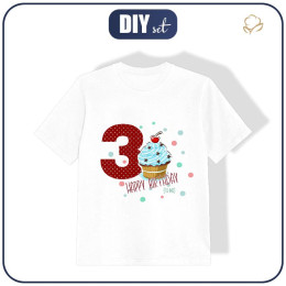 T-SHIRT DZIECIĘCY - 3 URODZINY / MUFFINKA - single jersey