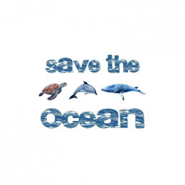 SAVE THE OCEAN / biały L - panel single jersey TE210