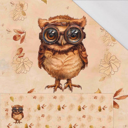 OWL STEAMPUNK FOREST WZ. 1 - PANEL PANORAMICZNY SINGLE JERSEY (60cm x 155cm)