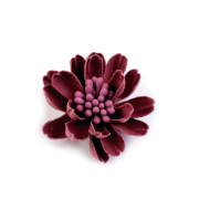 Aplikacja - bawełniany kwiatek 3D - bordowy