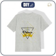 T-SHIRT DZIECIĘCY  (128/134) - LITTLE PRINCE / M-01 melanż jasnoszary - single jersey