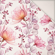 KWIATY wz. 4 (różowy) - PERKAL tkanina bawełniana