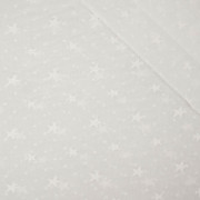 GWIAZDY / biały - Haftowana tkanina bawełniana