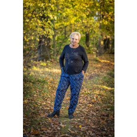 JOGGERY DAMSKIE (NOEMI) - KLEKSY (szary) / czarny - zestaw do uszycia