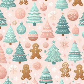 Pastel Christmas wz. 1 - lekka dzianina drapana