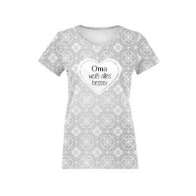 T-SHIRT DAMSKI - Oma weiß alles besser / damasco - single jersey