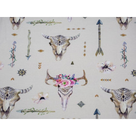 INDIAN / czaszki - Jersey wiskozowy WE210