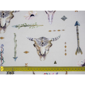 INDIAN / czaszki - Jersey wiskozowy WE210