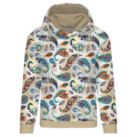 BLUZA DAMSKA (POLA) CLASSIC Z KAPTUREM - BOHO PAISLEY -  dzianina pętelkowa