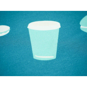 Paris Breakfast ( J'adore Paris) / aqua - single jersey TE210